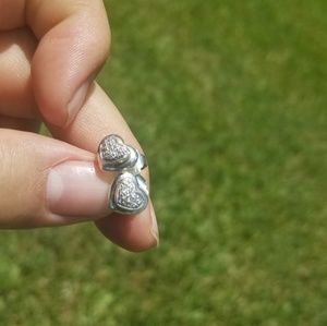 Scott Kay heart sterling diamond earrings